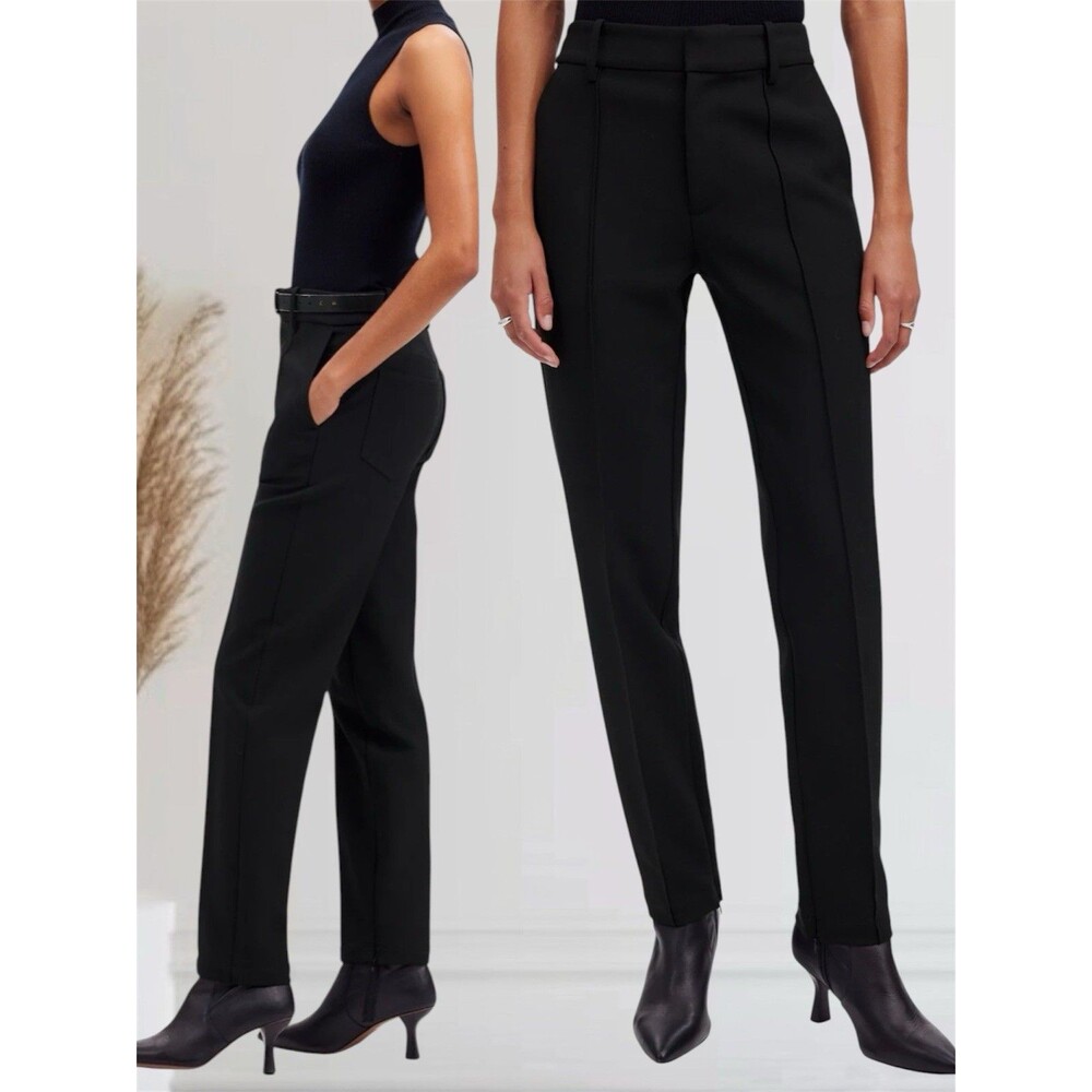 Madewell Mid Rise Slim Ankle Zip Pants Women’s Size 10 Pintuck Comfy Trousers
